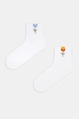 Floral Tennis 2in1 Socket Socks