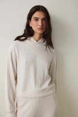 Cable Knit Hooded Sweatshirt PH4S44X825SK