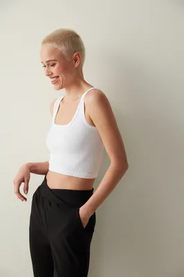 SEAMLESS SQUARE NECK CROP TOP PHSGF1T123IY