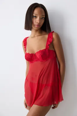 LACE V WIRE BABYDOLL PL19XXA224SK