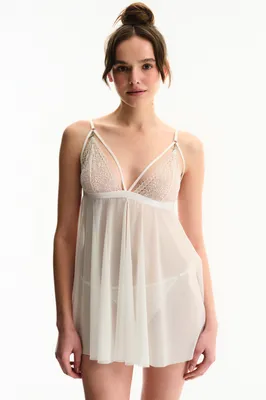 Lace Detail Babydoll PLLE2XU126IY