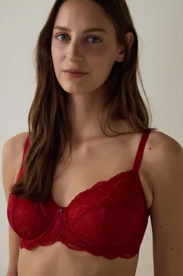 CURVY SEQUIN LACE BRA PLN8VI2L25SK