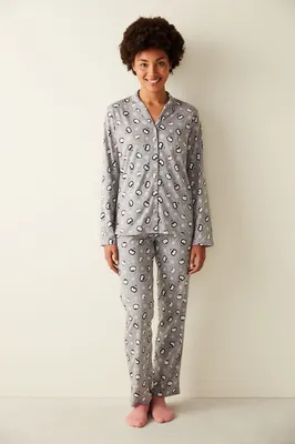 Printed Long Sleeve Pyjama Set PN07U0BZ23SK