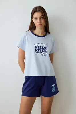 Licensed Happy Friends Short-Sleeve Shorts Set PN0H9FIY25SK