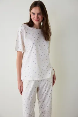 Hailee Printed Short-Sleeve Pants Set PN17BH9X25SK