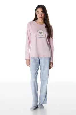 Pretty Hearts Long Sleeve Pajama Set PN2M5ROG26IY