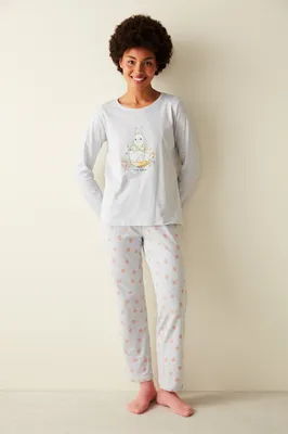 Tea Time Long Sleeve Pant PJ Set PN33H0J023SK