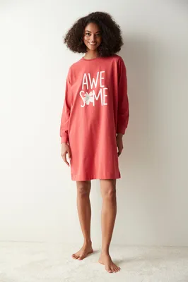 AWESOME LONG-SLEEVED NIGTHSHIRT PN3NMCA223SK
