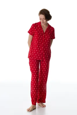 Tiny Hearts Short Sleeve Shirt & Pants Pajama Set PN5CWRBT26IY