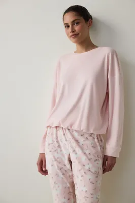 Ellie Solid Fuzzy Sweatshirt PN9GCOCF25SK