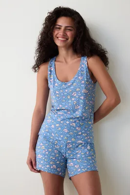 Pretty Flowers Sleeveless Shorts Set PNC52LS725SK