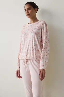 ELLIE PRINTED FUZZY SWEATSHIRT PNE8E1TK25SK