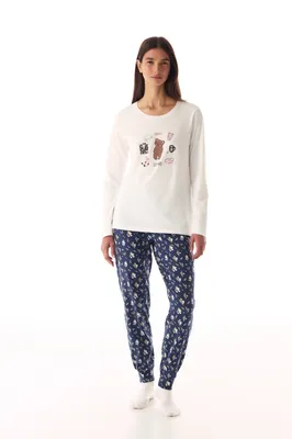 Sleepy Mood Long Sleeve Pajama Set PNEAXV0Z26IY