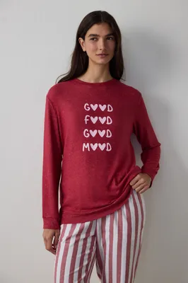 GOOD MOOD RED SWEATSHIRT PNEQH3NM25SK
