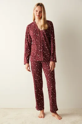PYJAMA BASE SKY BORDEAUX SET