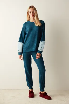 PYJAMA  DARK PETROL SET PNHJNZ3023SK