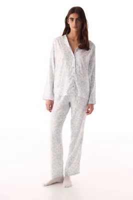 Relax Time Long Sleeve Shirt & Pants Pajama Set PNHKXDM926IY