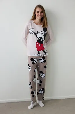 Licensed Sleepy Mickey Long Sleeve Pant Set PNI3586F25SK