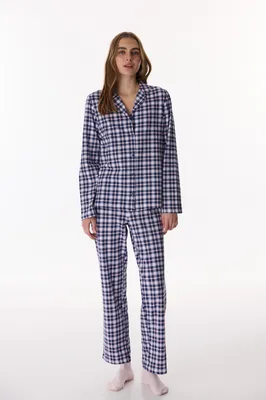 Gingham Shirt & Pants Pajama Set PNI7QM4Y26IY