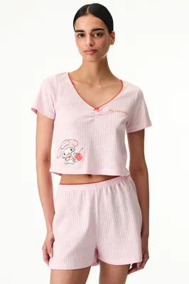 Lic My Melody Pointel Short Sleeve Short Set PNISBWL226IY