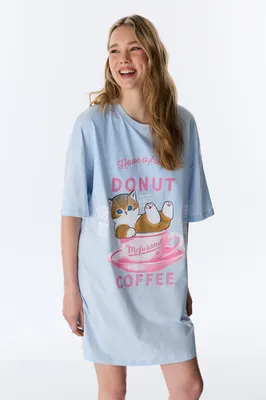 Lic Mofusand Short Sleeve Nightgown PNK6Z42T26IY
