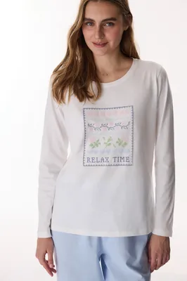 Relax Time Long Sleeve T-Shirt PNL3V5NZ26IY