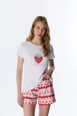Berry-Licious Short Sleeve Shorts Set PNQ3JNHC26IY
