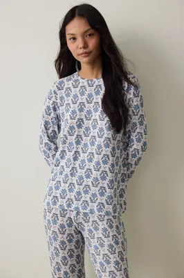 Tea Time Printed Sweatshirt PNS8KMEJ25SK