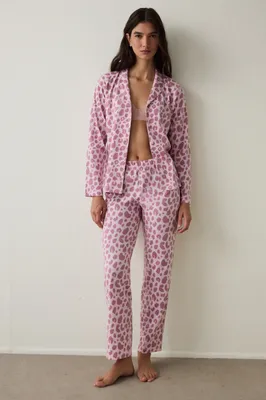 PINK LEOPARD LONG-SLEEVE SHIRT & PANT SET PNSS5JU725SK
