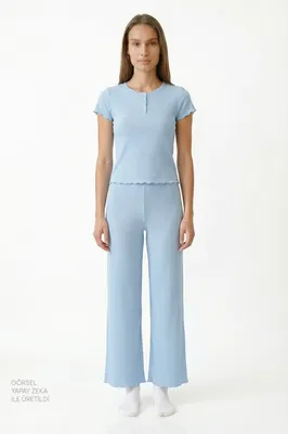 Ella Solid Short Sleeve Pants Set PNU0FAAY26IY