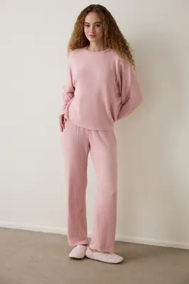 SOFT PINK LONG-SLEEVE PANTS SET PNZ45J1O25SK